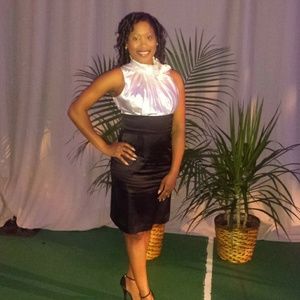 Black and white cocktail dress